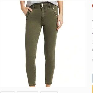 High Rise Green Chino ankle pant